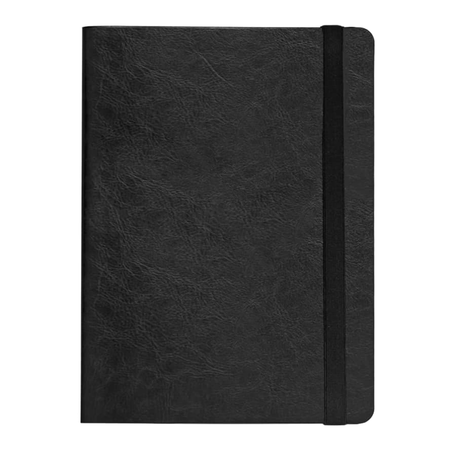 Ежедневник недатированный Boomer, А5,  черный, кремовый блок в линейку, без обреза, черный-1