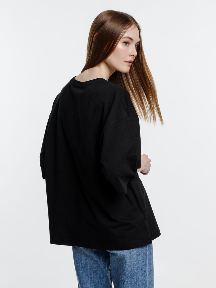 Футболка оверсайз унисекс Base Space, черная-4