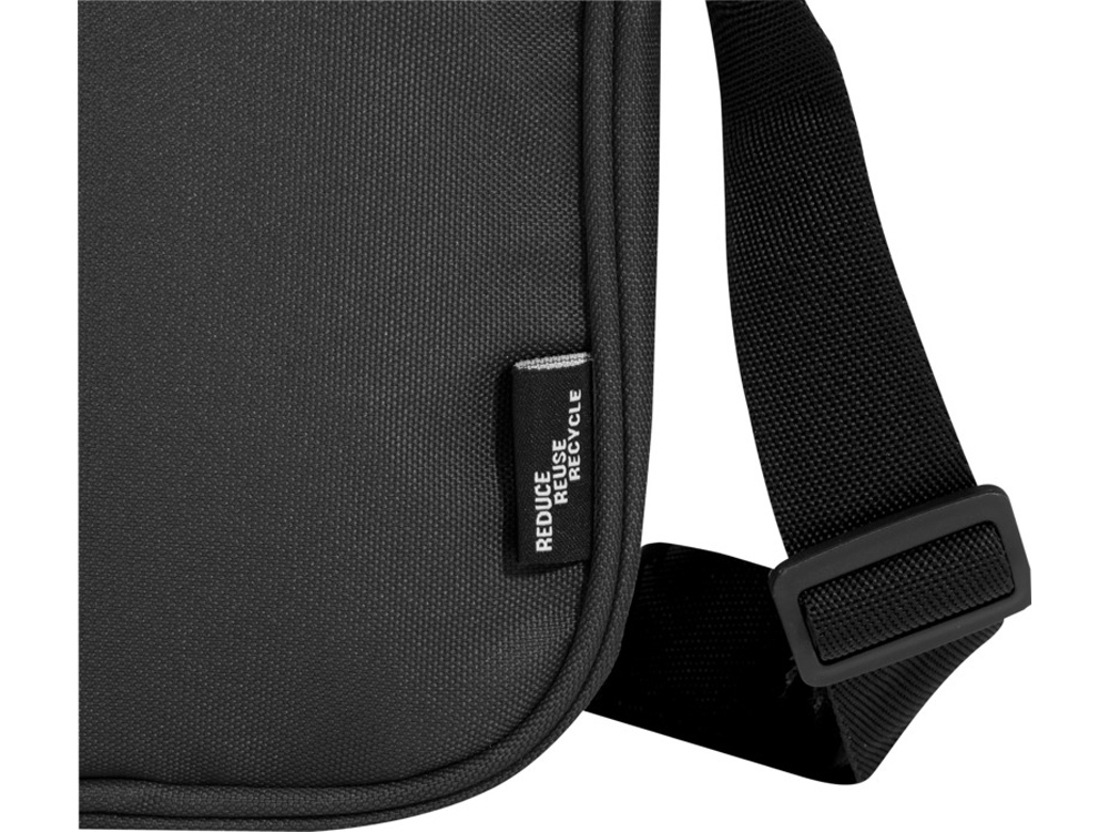 Byron сумка через плечо из переработанных материалов по стандарту GRS объемом 2 л - Черный-3