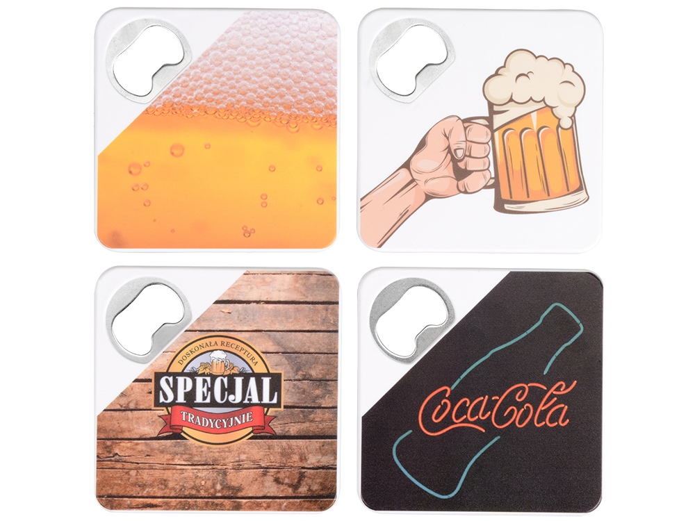 Подставка для кружки с открывалкой Liso, черный/белый-5