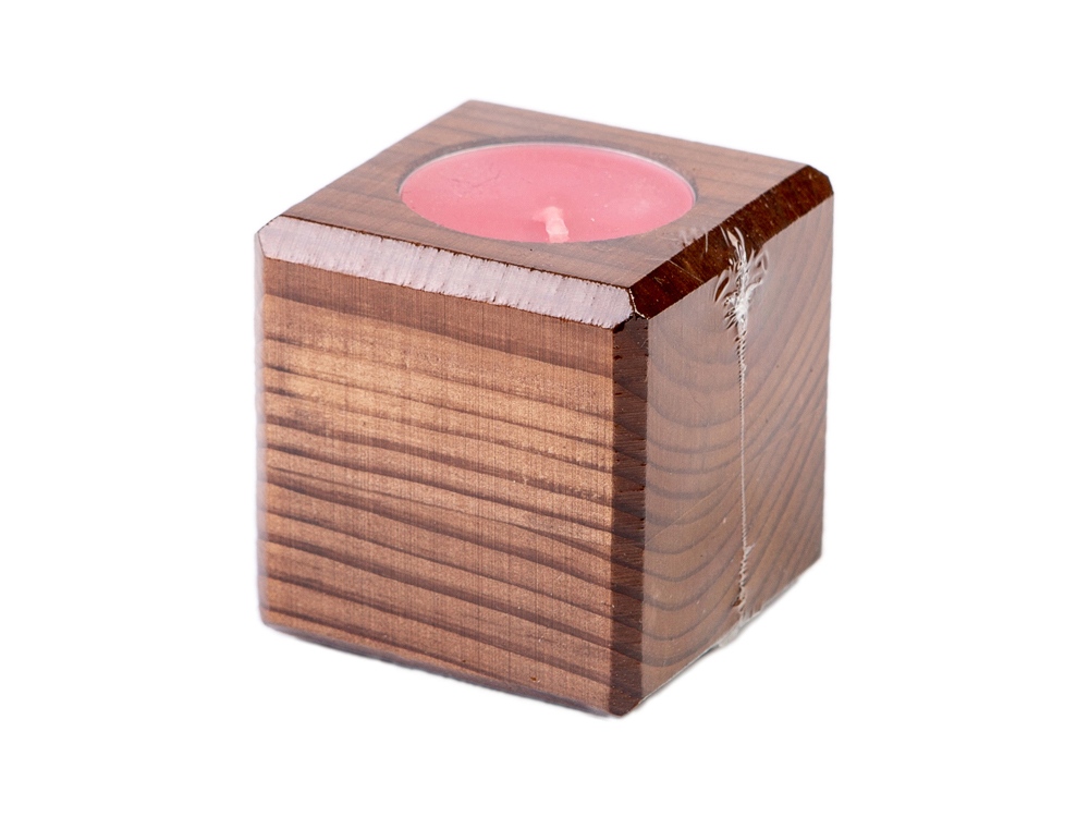 Свеча в декоративном подсвечнике, мокко, вишня-2