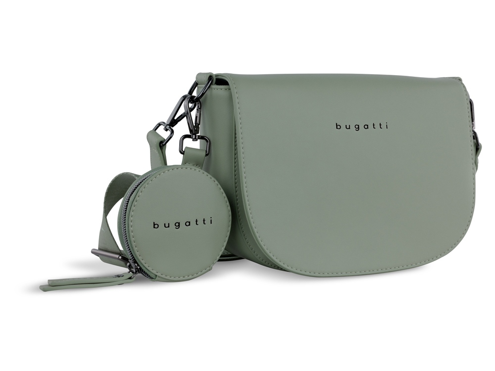 Сумка наплечная женская BUGATTI Almata, с кошельком, мятная, полиуретан, 27х6х18,5 см-0