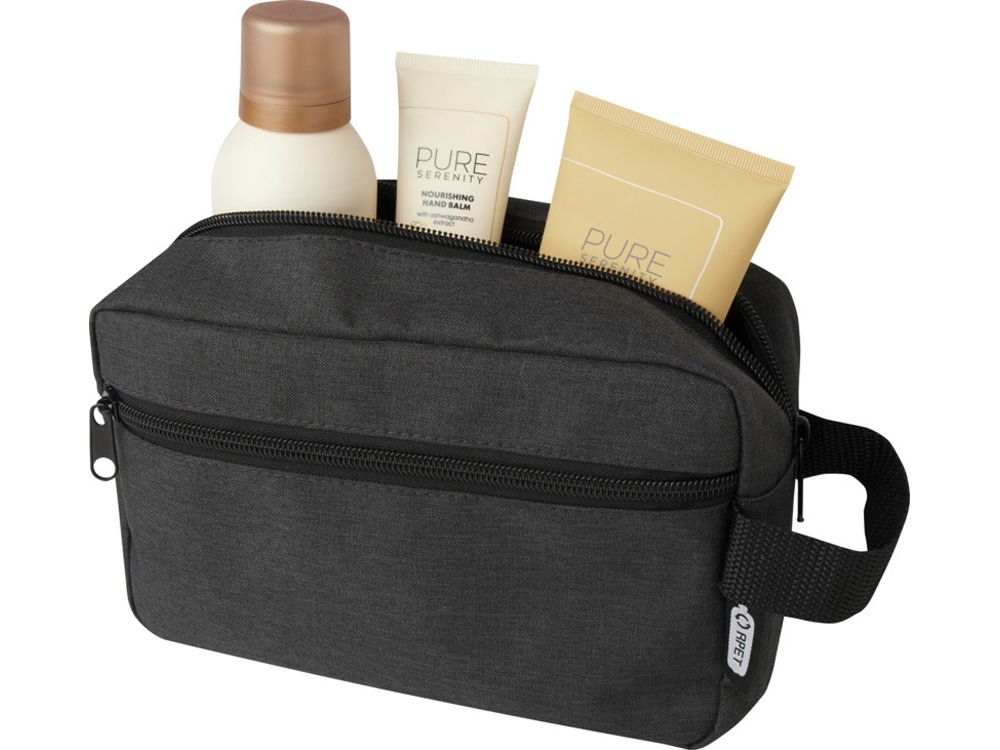 Косметичка Ross объемом 1,5 л из переработанного РЕТ-пластика, угольный-0