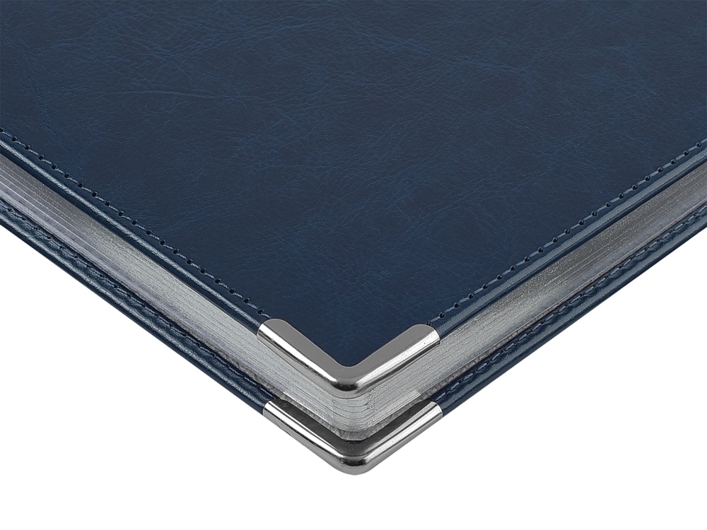 Ежедневник недатированный А5 Sidney Nebraska, синий (серебряный обрез, серебряные уголки)-3