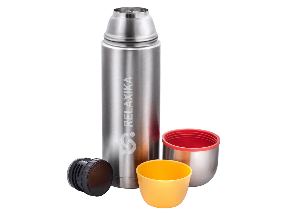 Термос Relaxika 102, 2 чашки, 1000 мл, стальной-6