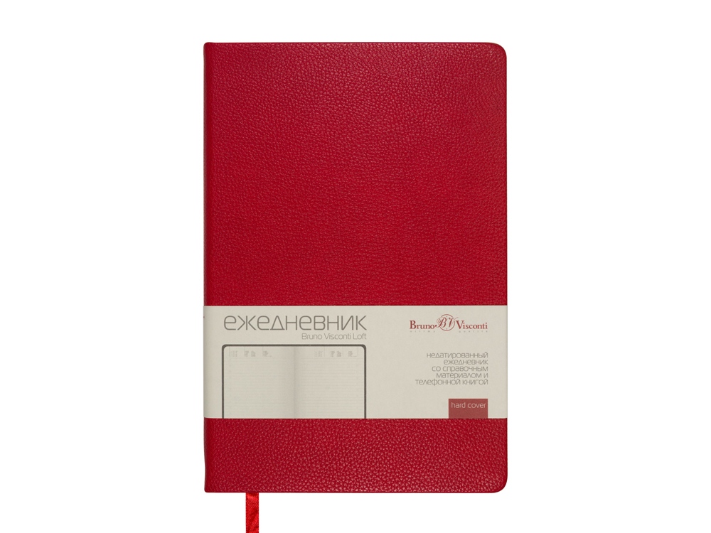 Ежедневник недатированный А5 Loft, красный-1