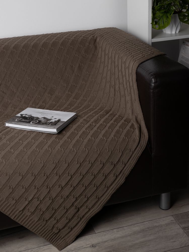 Плед Trenza, коричневый (какао)-3