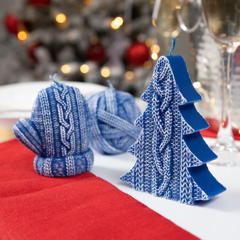 Свеча Kniteam, варежка, синяя-2