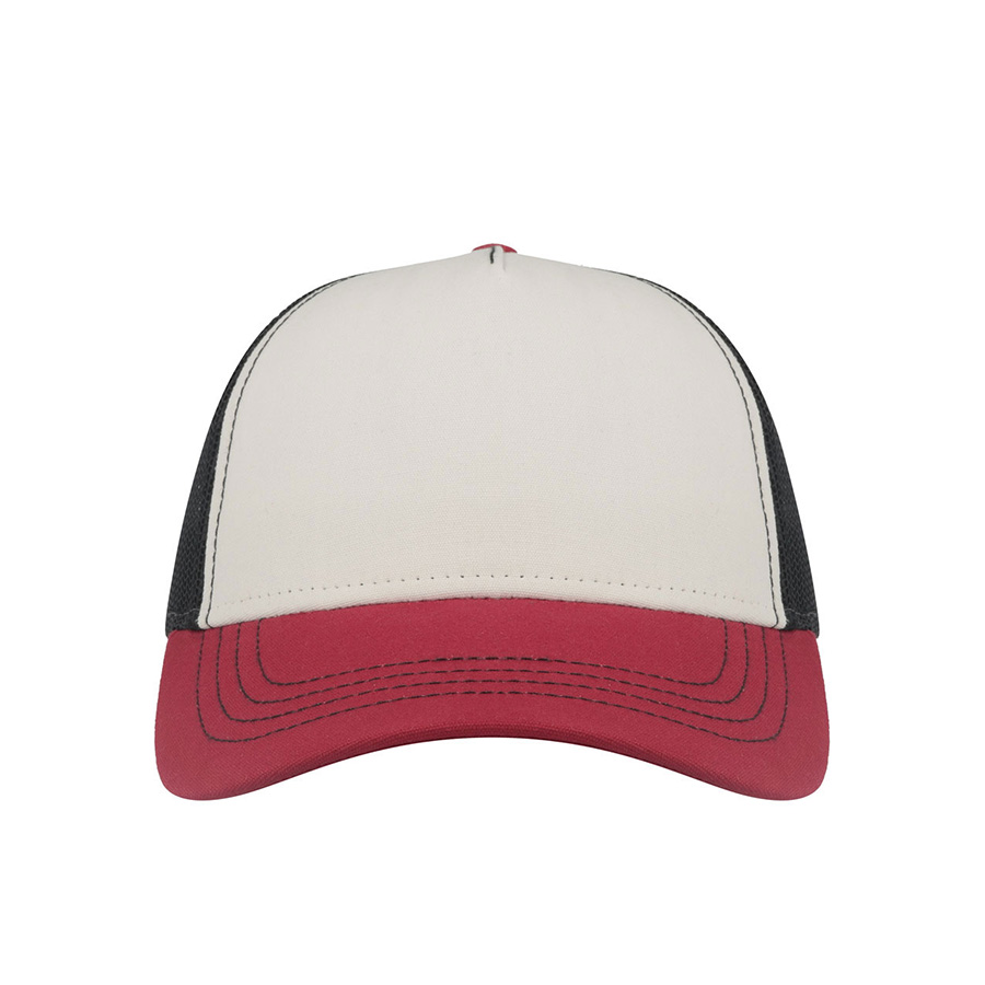 Бейсболка RAPPER CANVAS-S, 5 клиньев, пластиковая застёжка, белый, бордовый, чёрный-7