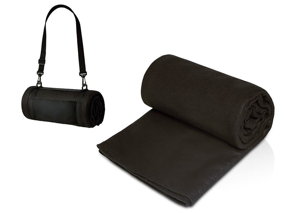 Плед Нежность с плечевым ремнем, черный-0