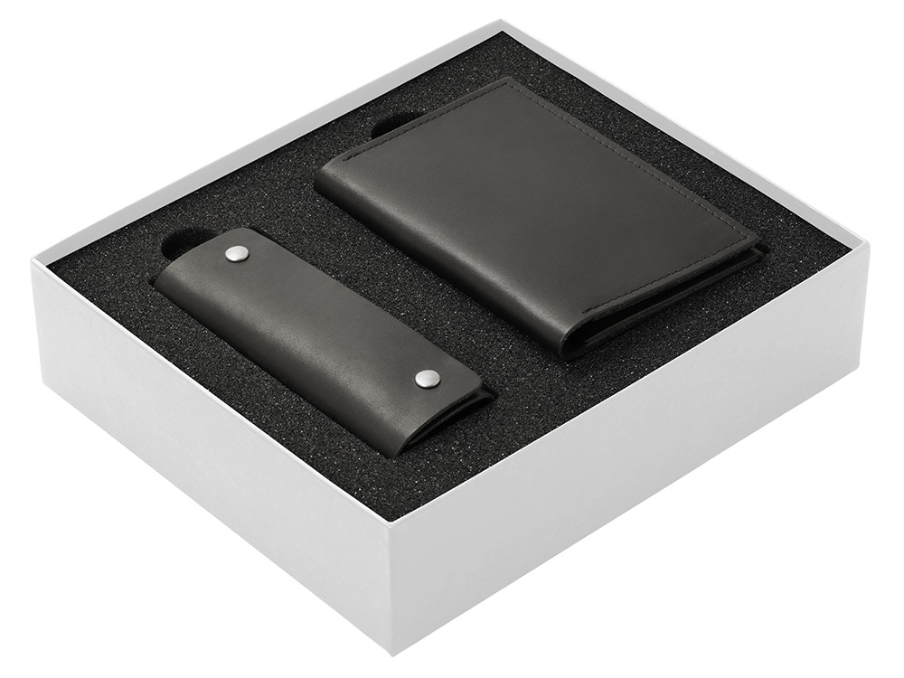 Подарочный набор Long River: обложка для паспорта, ключница (без лого Long River), белая коробка-1