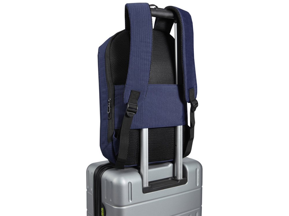 Рюкзак Luma для ноутбука с диагональю экрана 15 дюймов с защитой от кражи объемом 10 л из материала, переработанного по стандарту GRS - Синий Navy-3