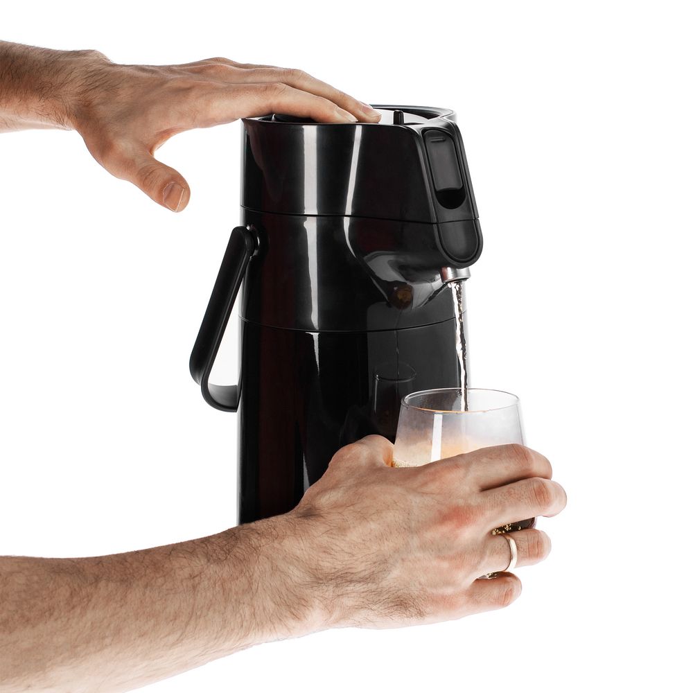 Термос с помпой Jiayi, черный-4