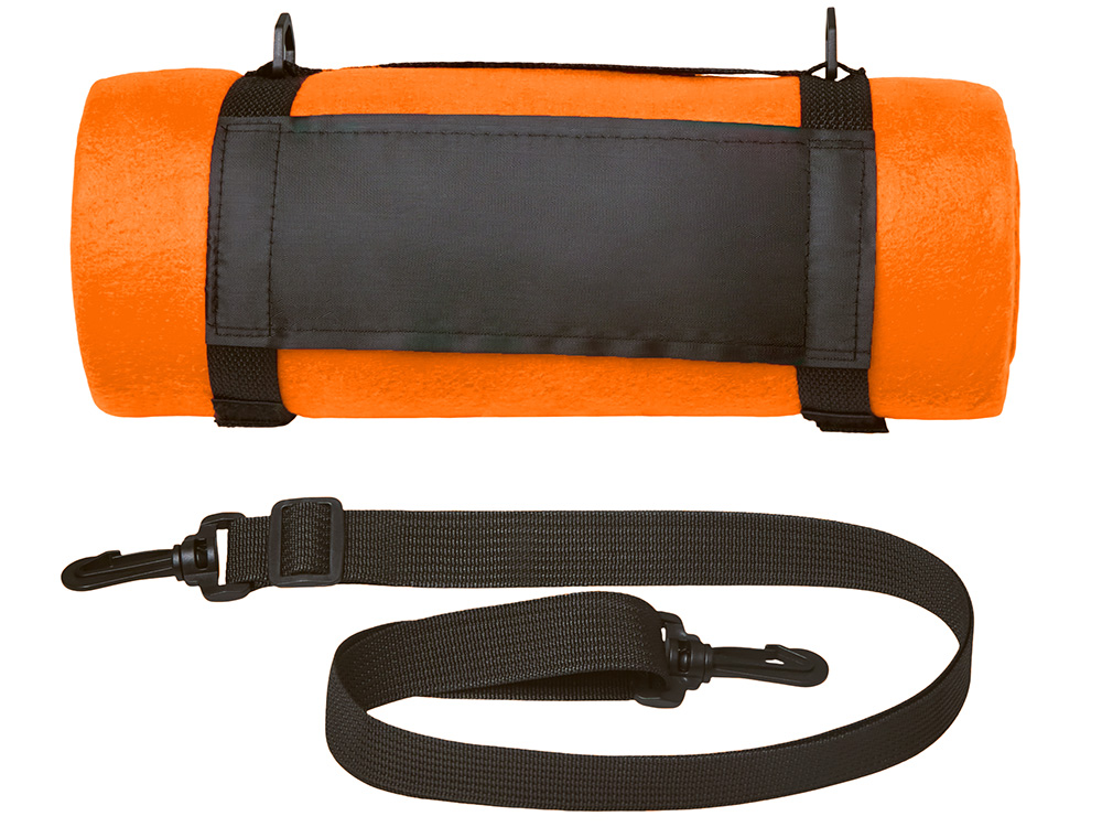 Плед Нежность с плечевым ремнем, оранжевый-4