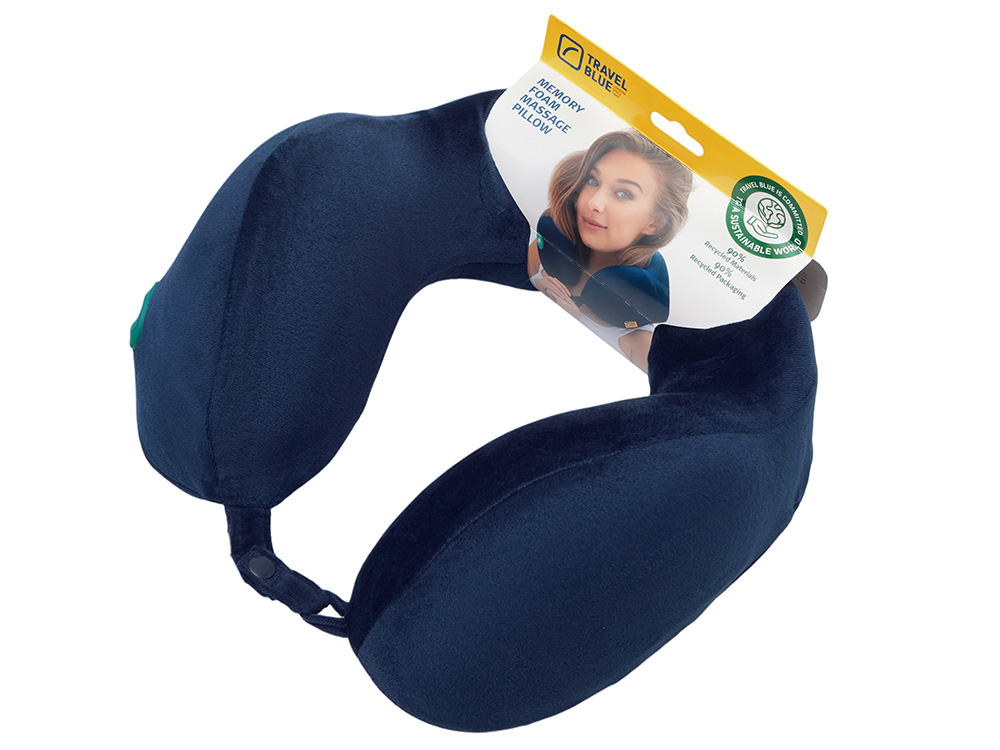 Подушка для путешествий массажная Travel Blue Massage Tranquility Pillow (217), цвет темно-синий-4