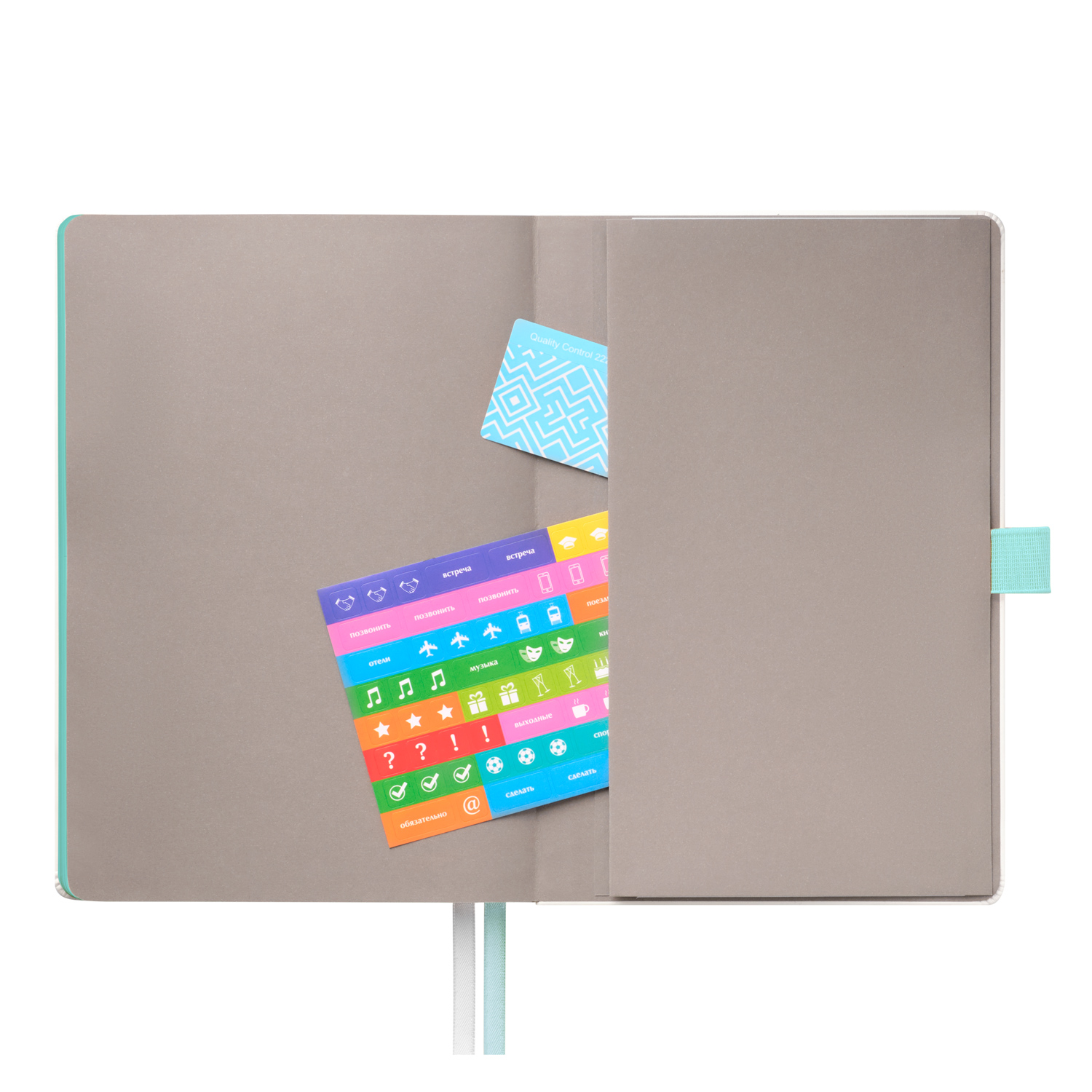 Ежедневник Арктик (Arctic) недатированный, белый/бирюзовый-9