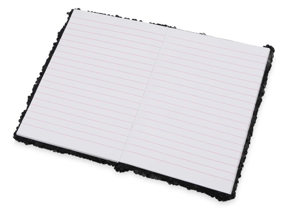 Блокнот с пайетками Fashion, черный-2