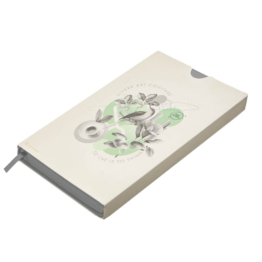 Бизнес-блокнот LADY, формат А5, серый, блок в клетку, серый-5