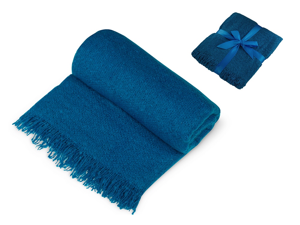 Плед акриловый Mohair, синий-0
