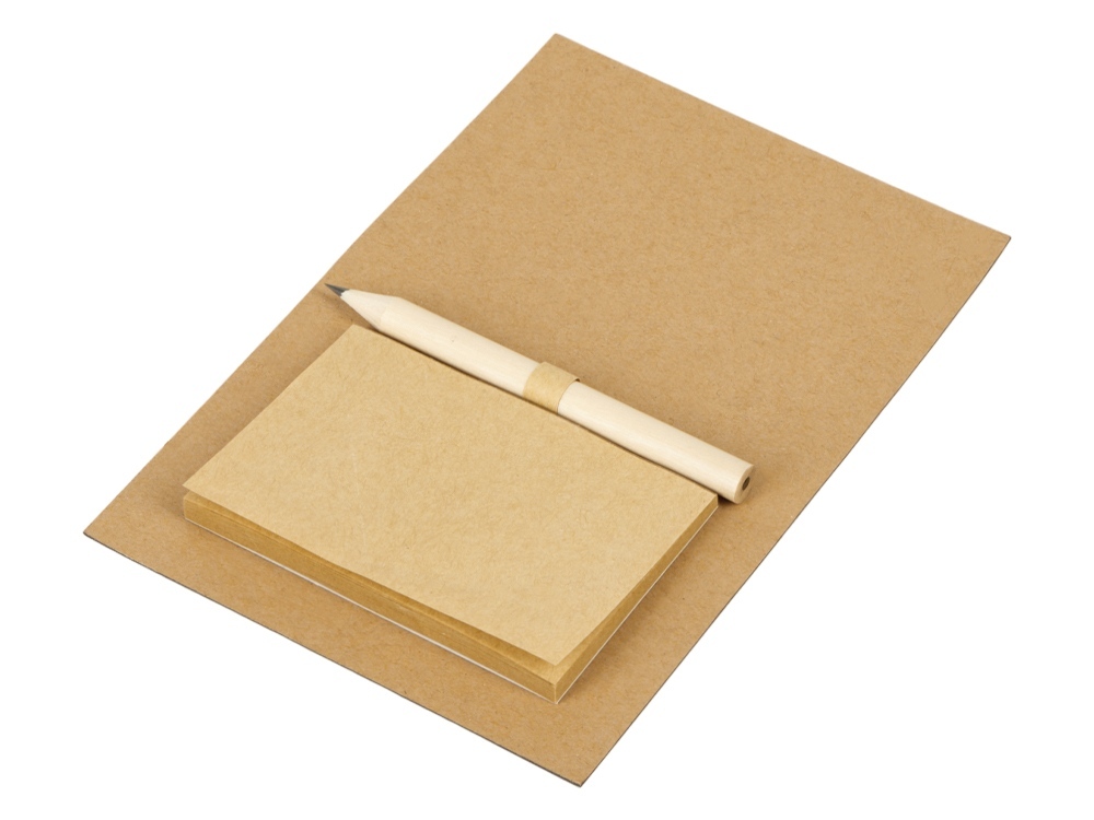 Магнит с блокнотом и карандашом для заметок Magny, натуральный-1