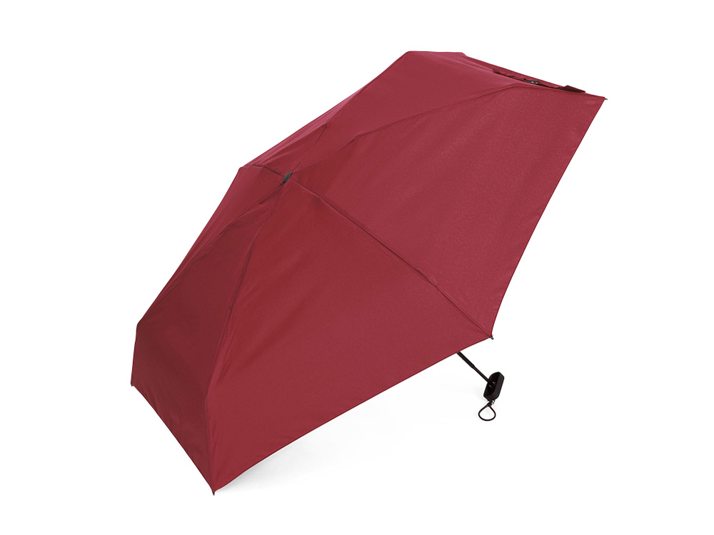 Зонт складной женский TORBER, механика, 5 сложений, красный, каркас алюминий, эпонж, пластиковая ручка, диаметр 91 см-0