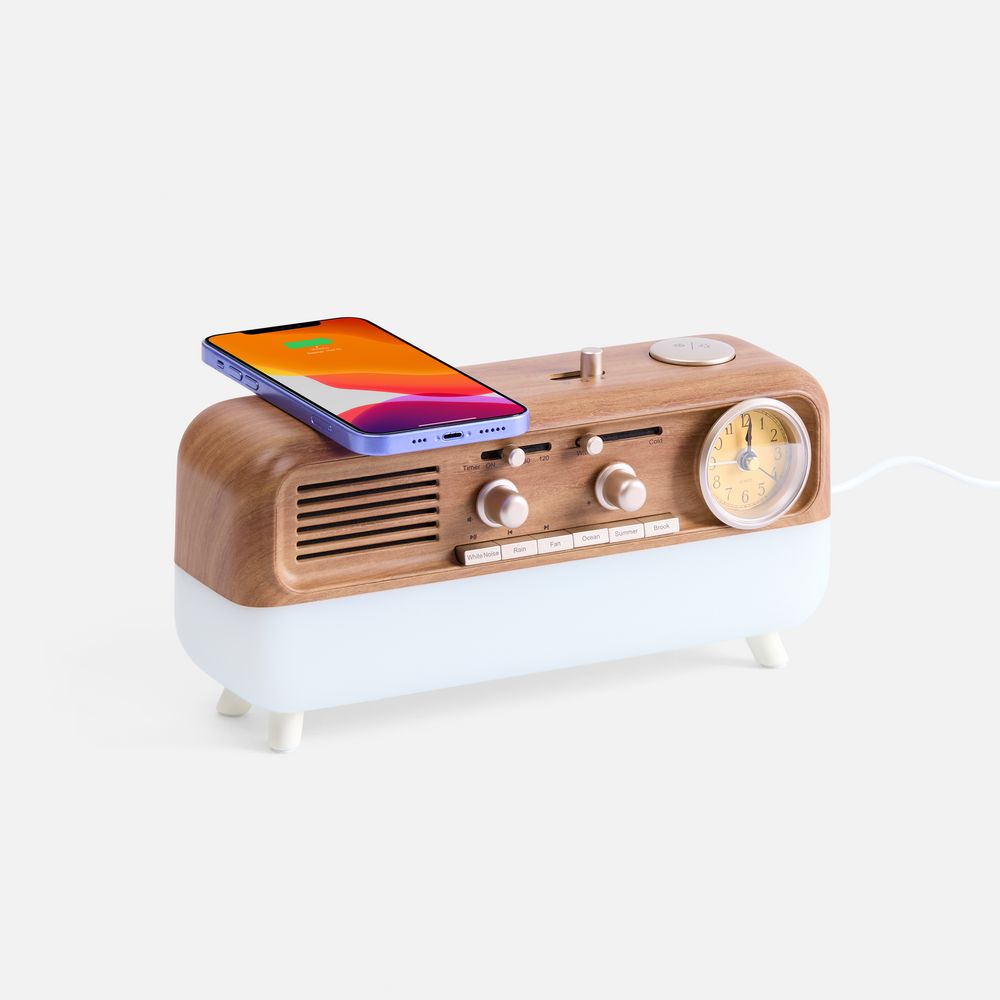 Bluetooth-колонка с беспроводной зарядкой, часами и подсветкой Multiverse, ver.2-1