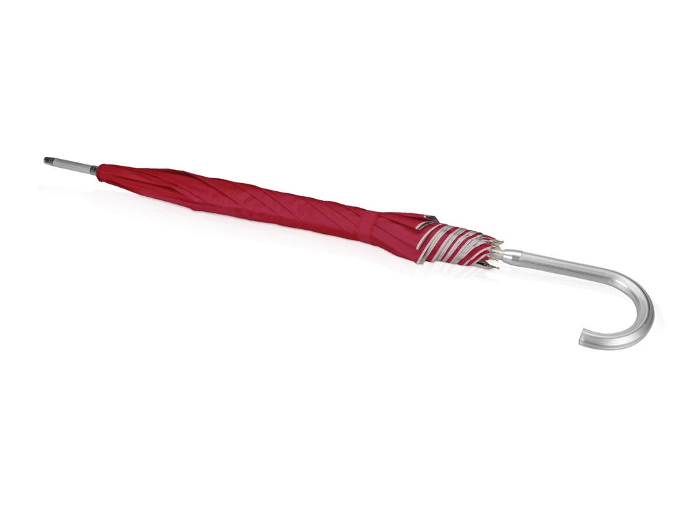 Зонт-трость полуавтомат Майорка, красный/серебристый-1