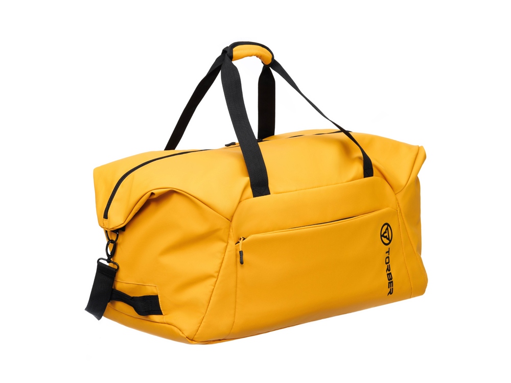 Сумка дорожная TORBER MOBI, желтая, полиэстер 900D с PU покрытием, 65 х 37 х 34 см-2