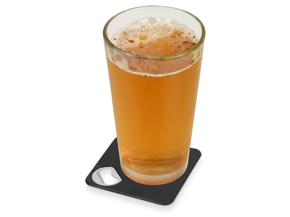 Подставка для кружки с открывалкой Liso, черный-1