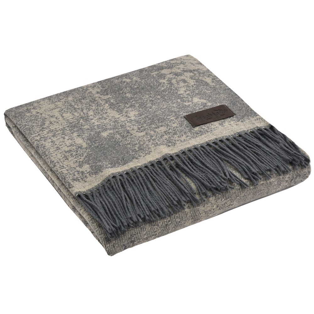 Плед Magnolia, серый с бежевым-1