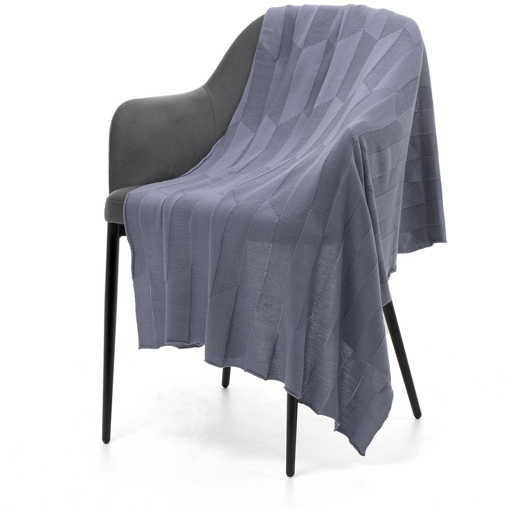 Плед Rombus, серый (стальной)-0