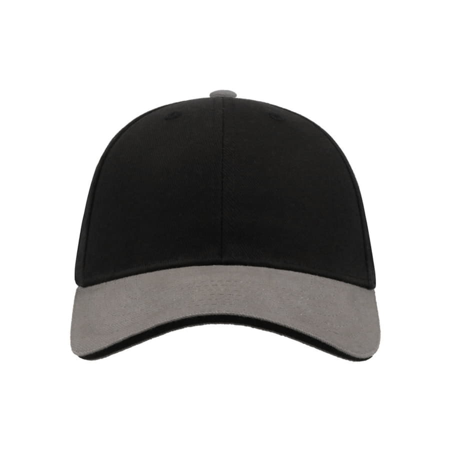 Бейсболка LIBERTY SANDWICH, 6 клиньев, сэндвич, металлическая застежка, черный, серый-3