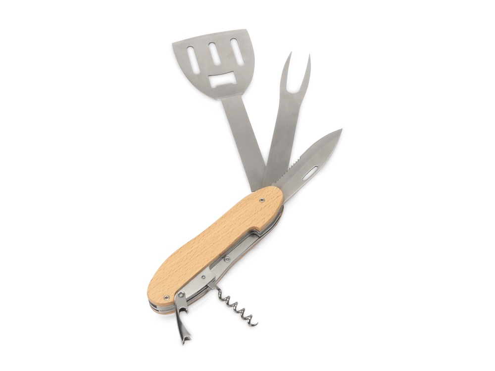 BBQ мультитул Blade 5в1 с деревянными ручками, в чехле-2