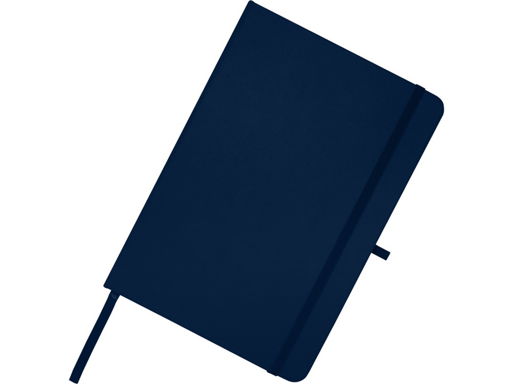 Teak блокнот А5 из переработан. материала в твердой обложке с линован. страницами - Темно - синий-4