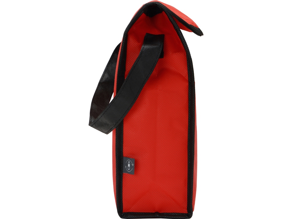 Сумка-холодильник Reviver на липучке из нетканого переработанного материала, красный-8