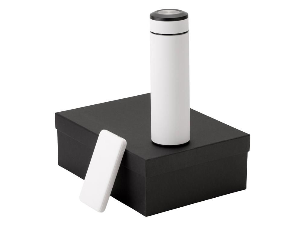 Подарочный набор с термосом и повербанком С2, белый-0