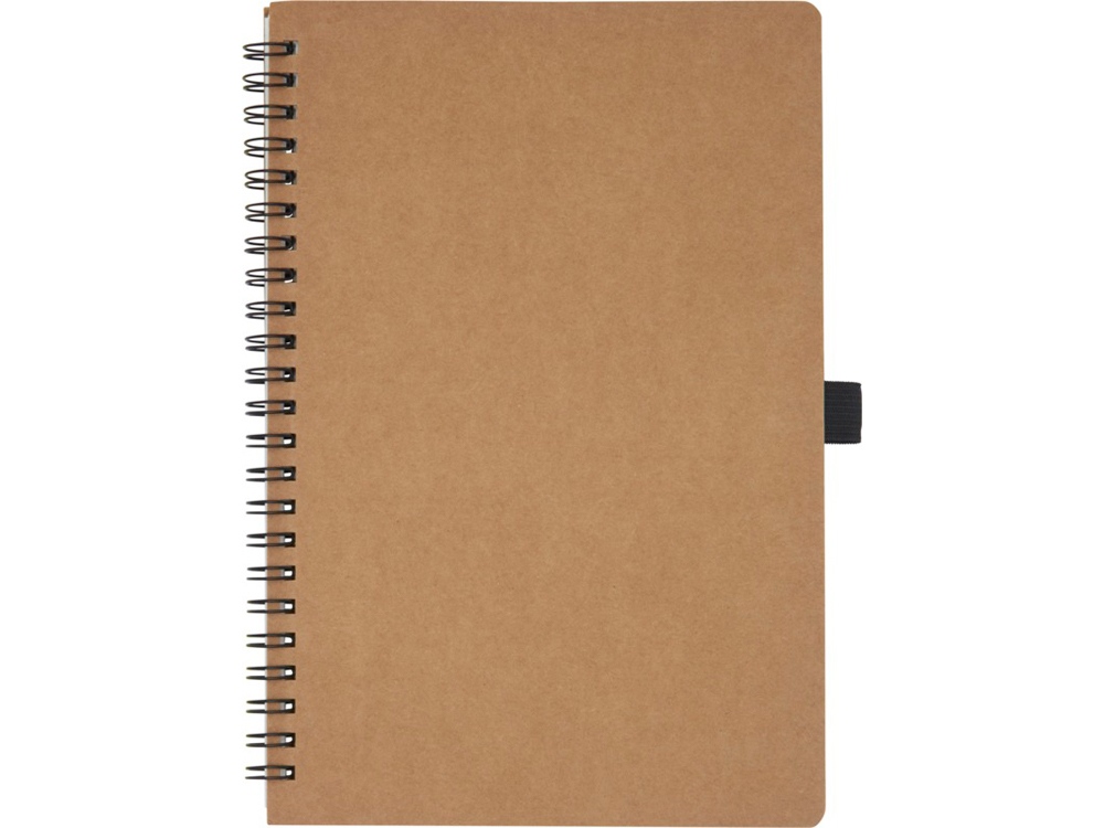 Блокнот Cobble на пружине, формат A5, изготовленный из переработанного картона, с листами из каменной бумаги, натуральный-1