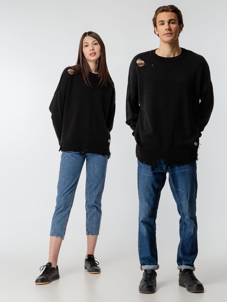 Джемпер оверсайз унисекс Grunge, черный-5