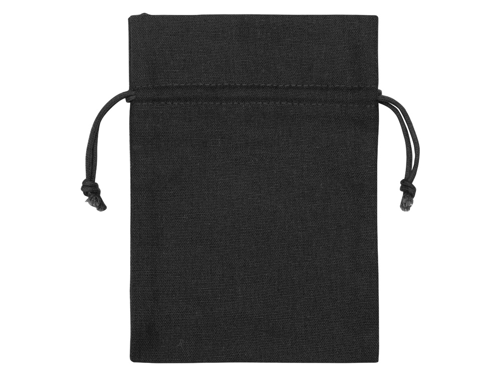 Мешочек подарочный, лен, средний, черный-1