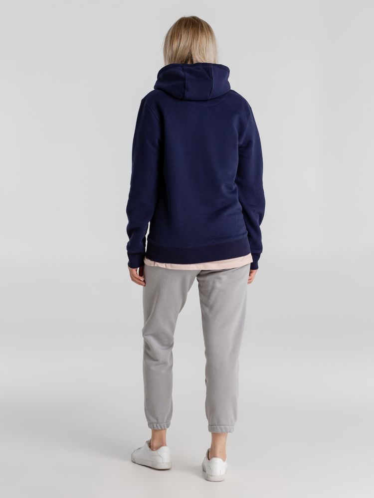 Толстовка с капюшоном унисекс King, темно-синяя-4