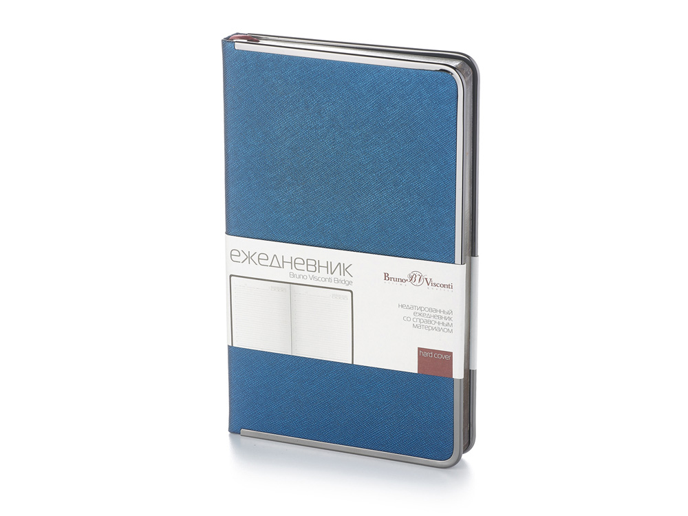 Ежедневник А5 недатированный Bridge, синий/серебристый-0