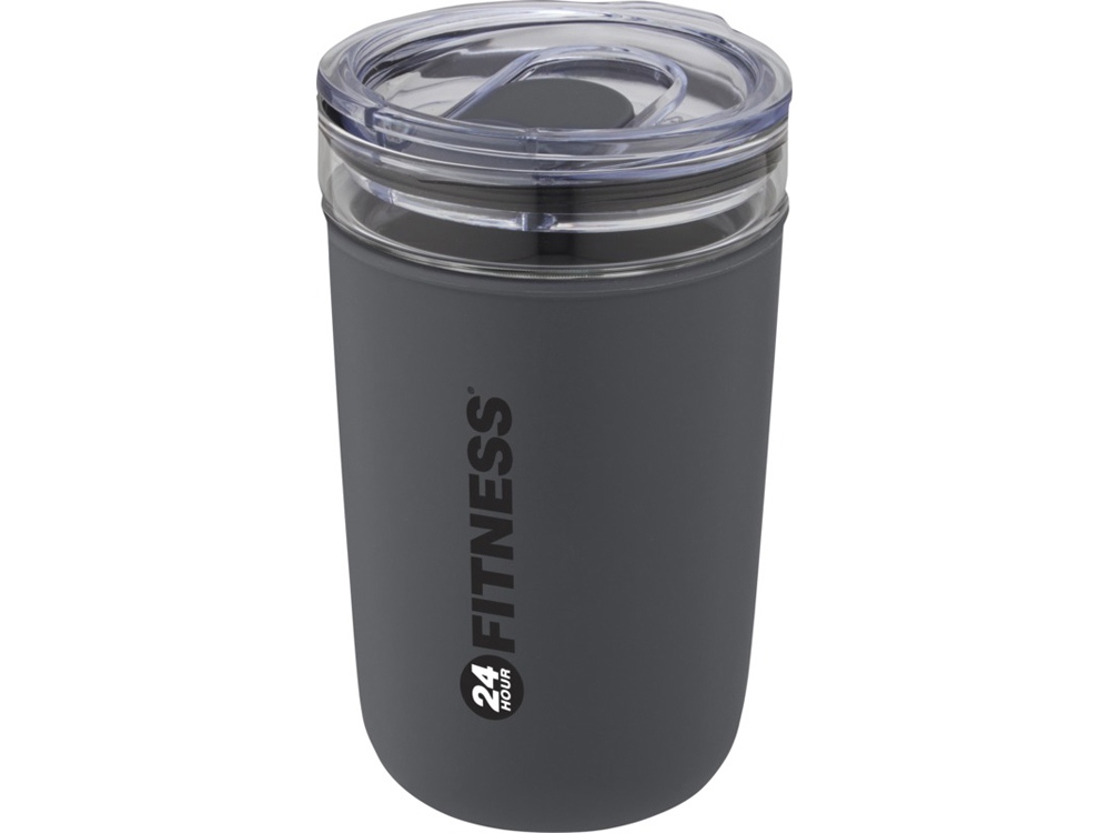 Bello, стеклянная кружка объемом 420 мл с внешней стенкой из переработанного пластика, серый-5