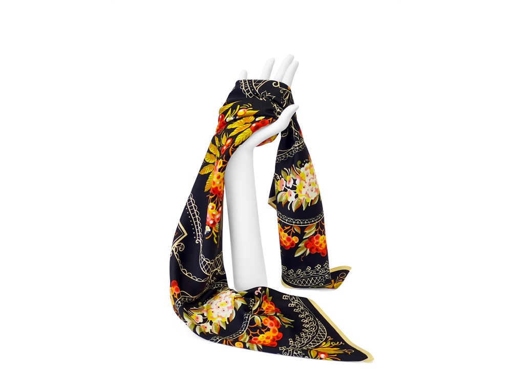 Платок Тагильский поднос, черный-3