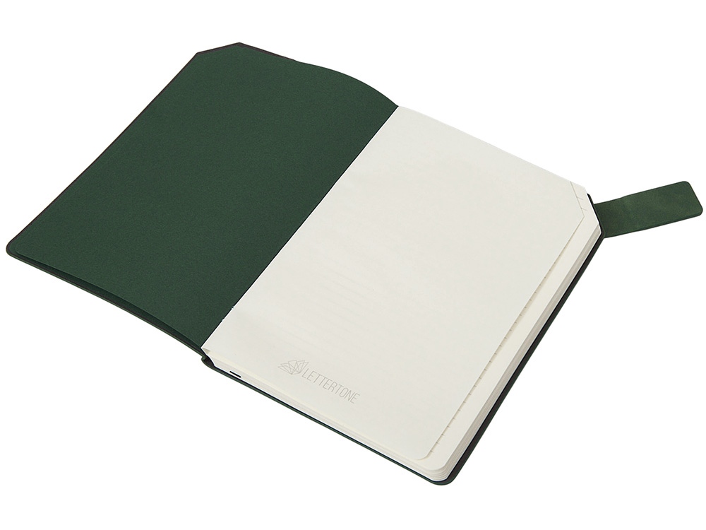 Блокнот А5 в гибкой обложке Chaplin, зеленый-6