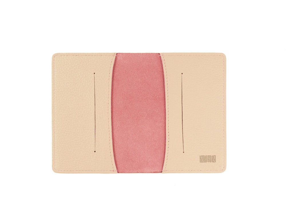 Обложка для паспорта Valerie Concept PSC6, розовый/бежевый-1