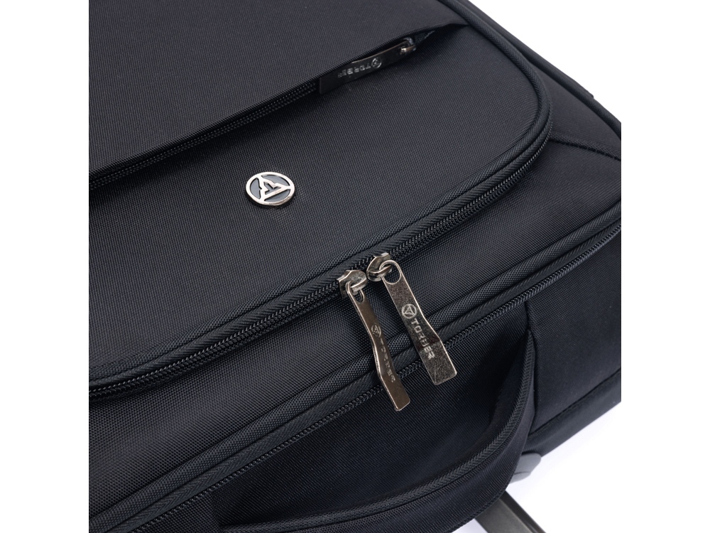 Чемодан TORBER Brosno, чёрный, нейлон 600D, 48 х 22 х 78 см, 85 л-6