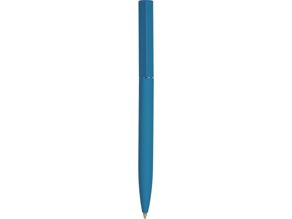 Шариковая металлическая ручка Minimalist софт-тач, морская волна-1