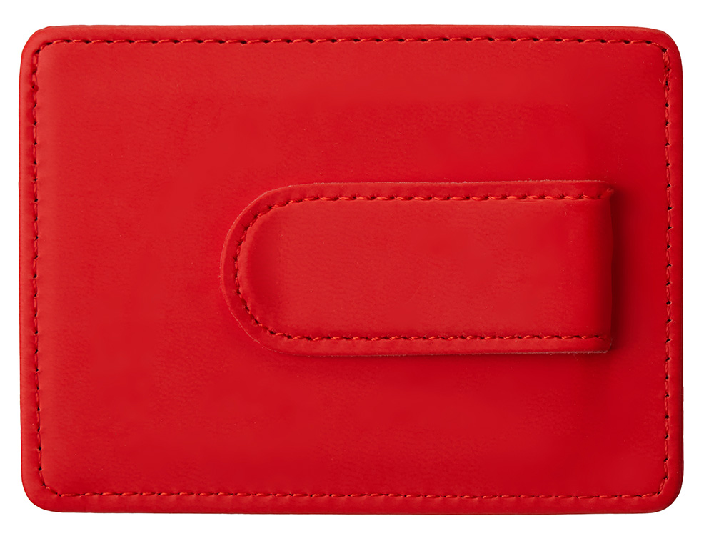 Картхолдер для двух карт и наличных денег с зажимом Crave, красный-2