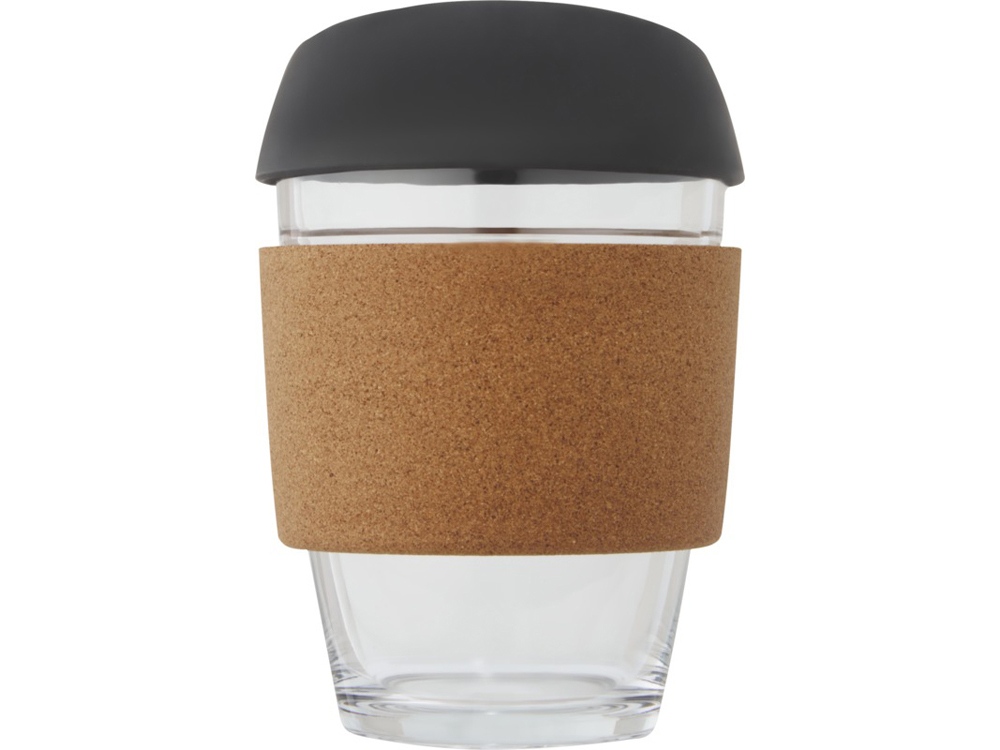 Lidan Кружка из объемом 360 мл с пробковым держателем и силиконовой крышкой, черный-1