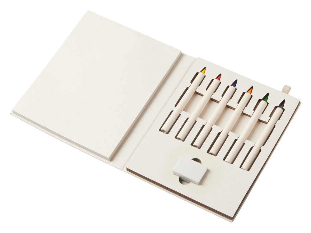 Набор цветных карандашей и листочков для рисования из молочной бумаги Artify, молочный-0